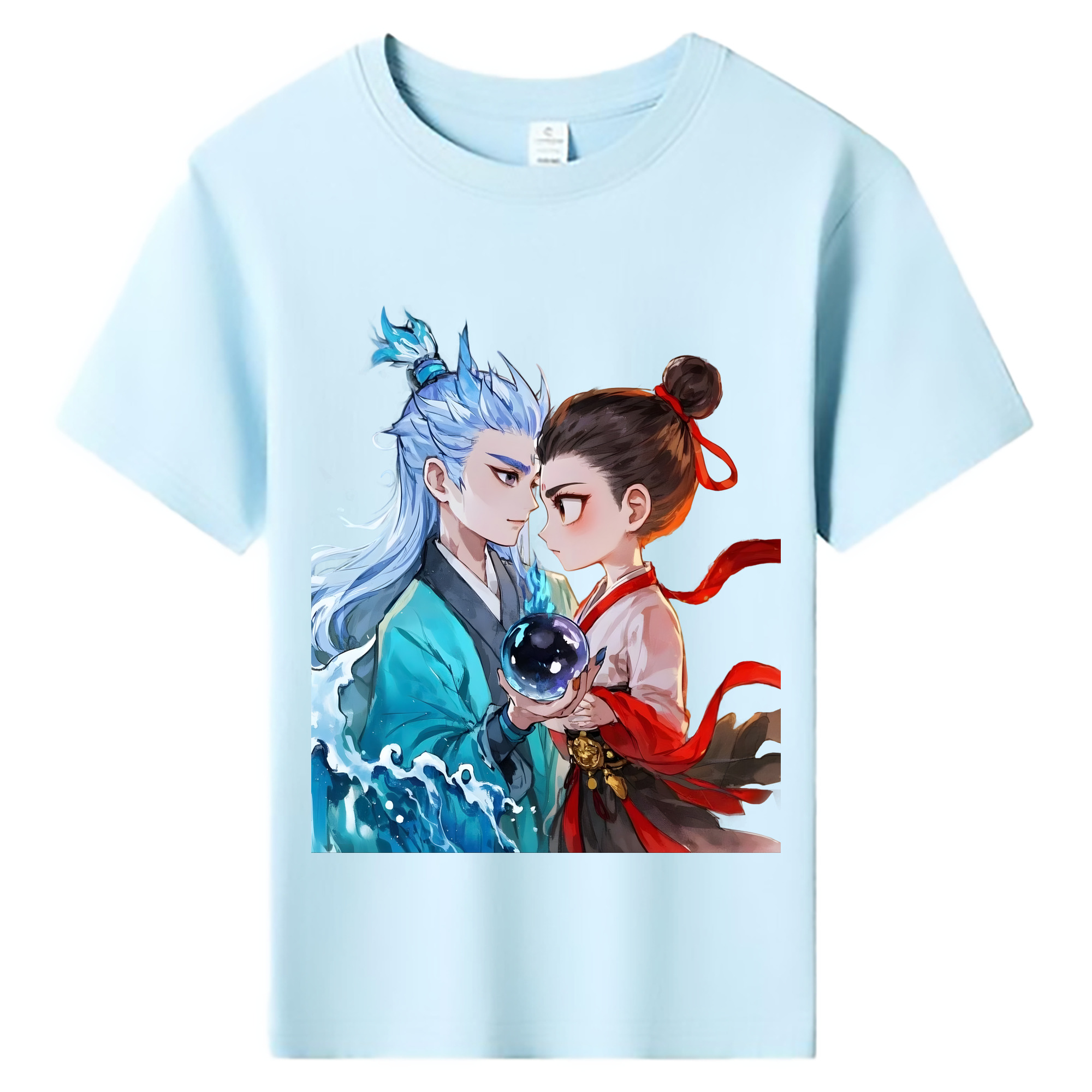 （画像用） Ne Zha 2 ナタ 魔童の大暴れ 綿100％キッズTシャツ（フロントプリント）